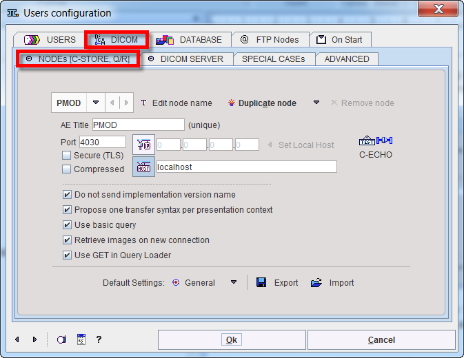 DICOM Client Configuration